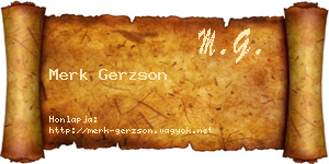 Merk Gerzson névjegykártya
